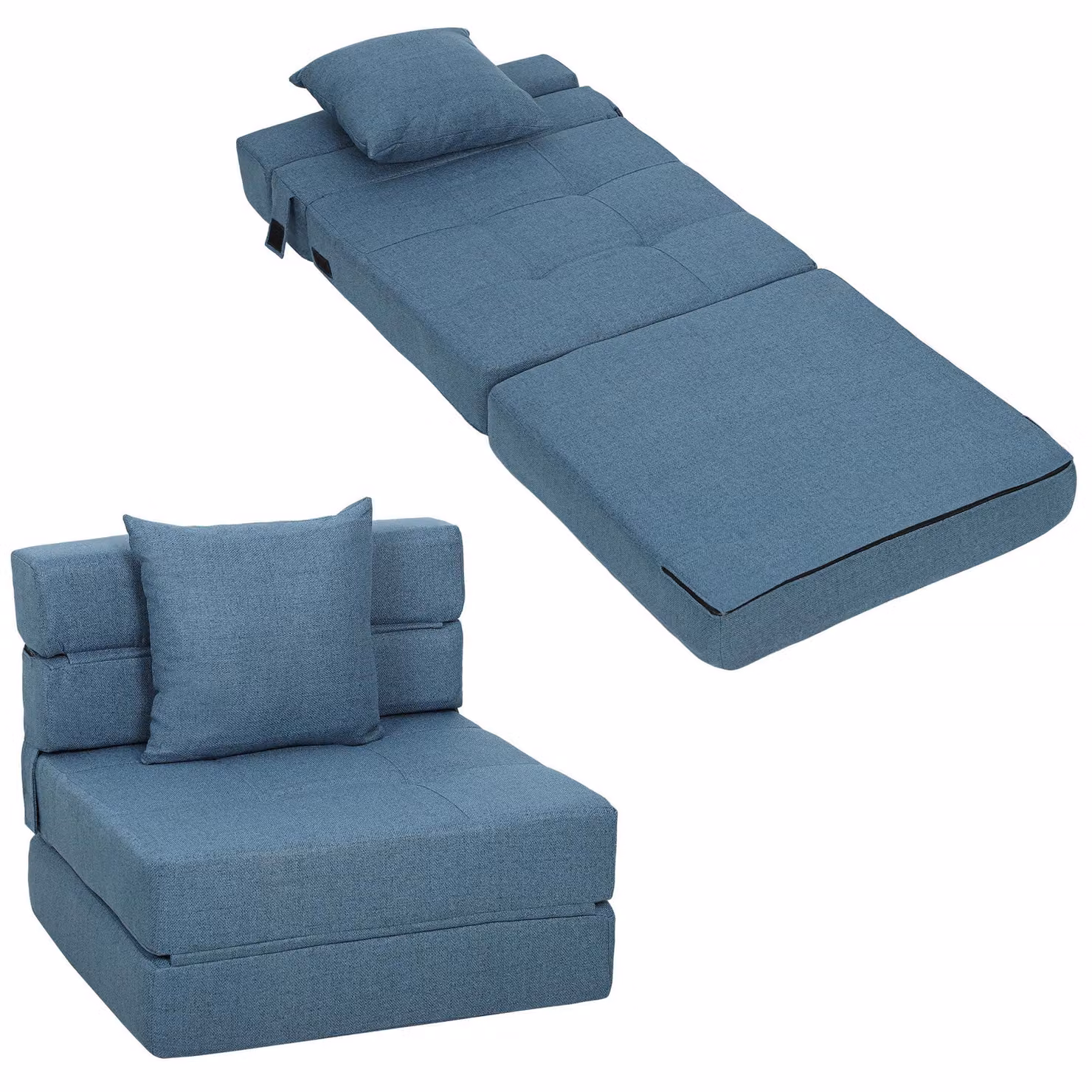Poltrona letto pieghevole, divano letto, poltrona pieghevole 2 in 1 con funzione letto, cuscini