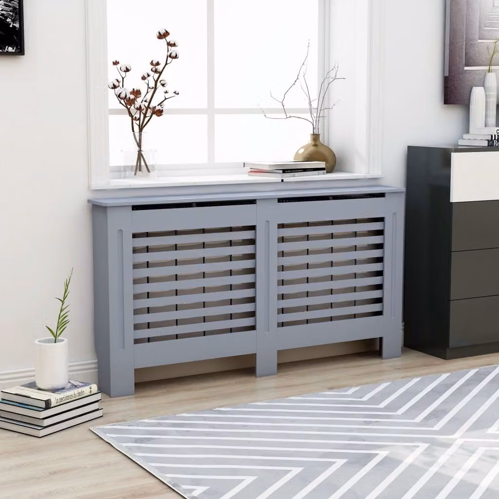 The Living Store Rivestimento per radiatori antracite 152x19x81,5 cm MDF