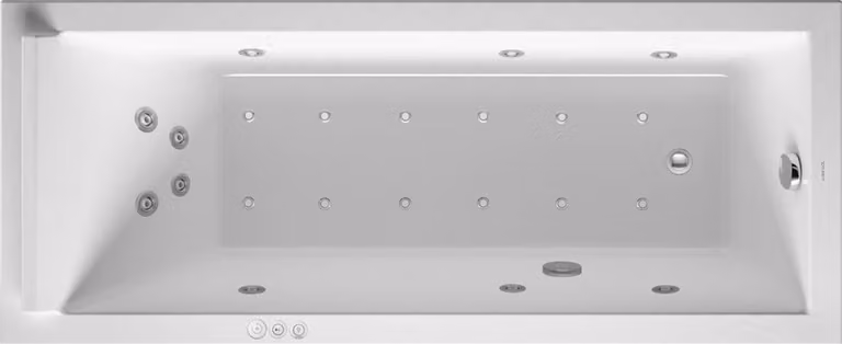 Duravit Starck Bains à remous, à encastrer, simple dos, bâti-support, garniture de vidage et de trop-plein chrome, Combi-Système P, 1700x700mm, 760334000CP1000, 760334000CP1000