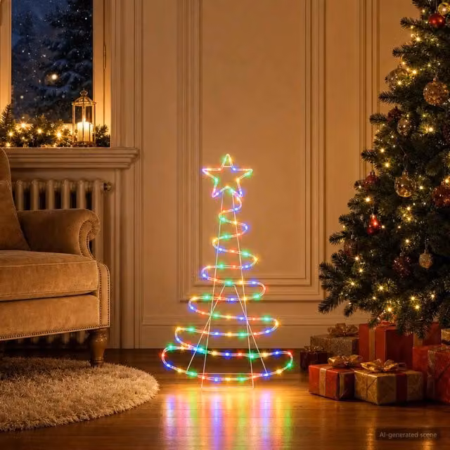 Sagoma albero di Natale LED LOVIISA 100 LED Multicolore 42053447