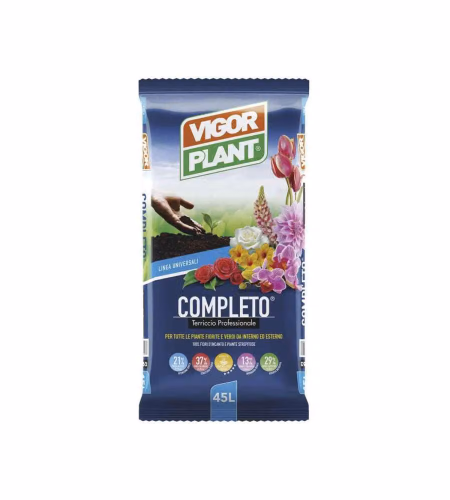 Terriccio Universale Completo 45 L per Piante Verdi e Fiorite - Vigorplant
