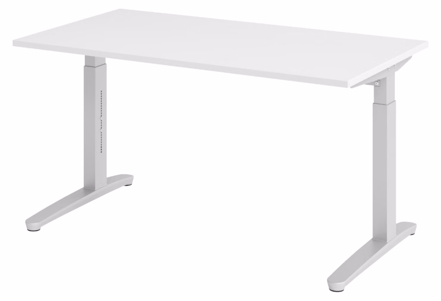 Scrivania bümö Serie-XB - Finitura: Bianco, Struttura: Argento, Dimensioni: 140 x 80 cm
