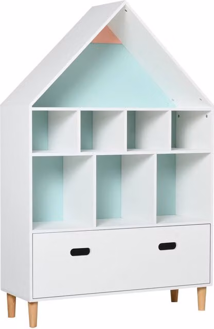 Libreria per Bambini con Mensole a Cubi ¨C Minimal ¨C Bianca/Azzurra/Rosa 82x30x126cm