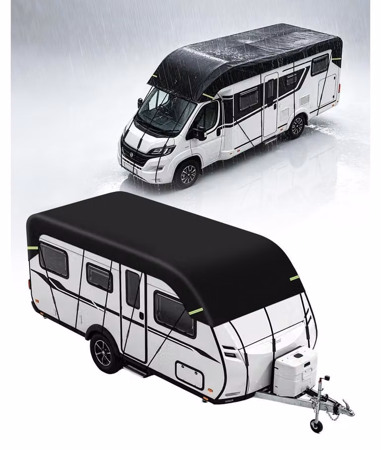 Copertura per camper, dimensioni 7,5 x 3 metri, impermeabile, realizzata in tessuto Oxford 210D, resistente allo strappo e con protezione UV