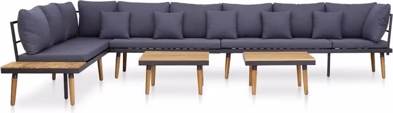 Set da giardino VidaXL da 8 posti con cuscini, in legno massello di acacia