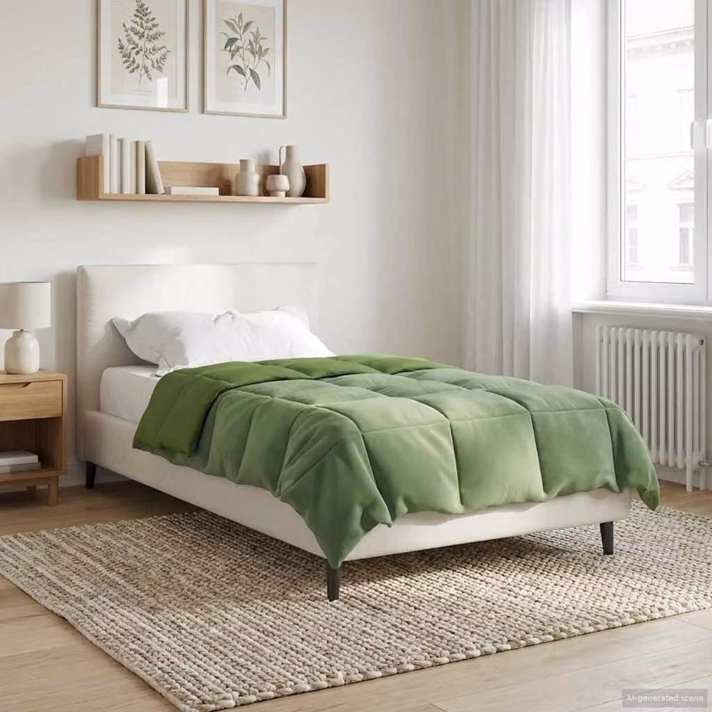 Piumino estivo traspirante e reversibile vidaXL in microfibra verde L/P/H: 135 x 220 cm