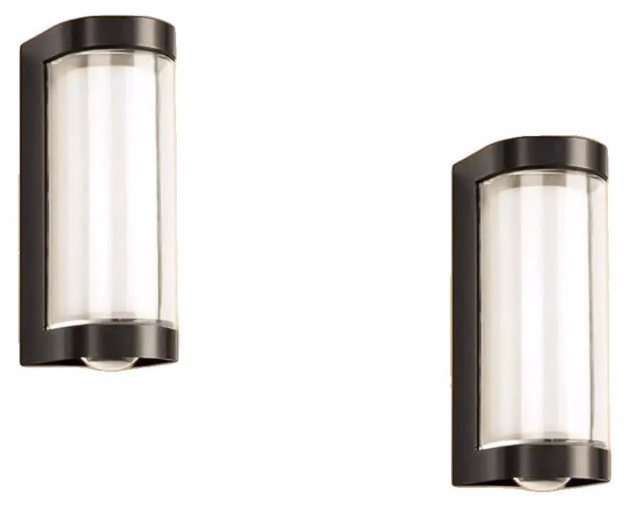 Lampada da parete, design moderno, grado di protezione IP65 (resistente all'acqua), confezione da 2 pezzi, 8W