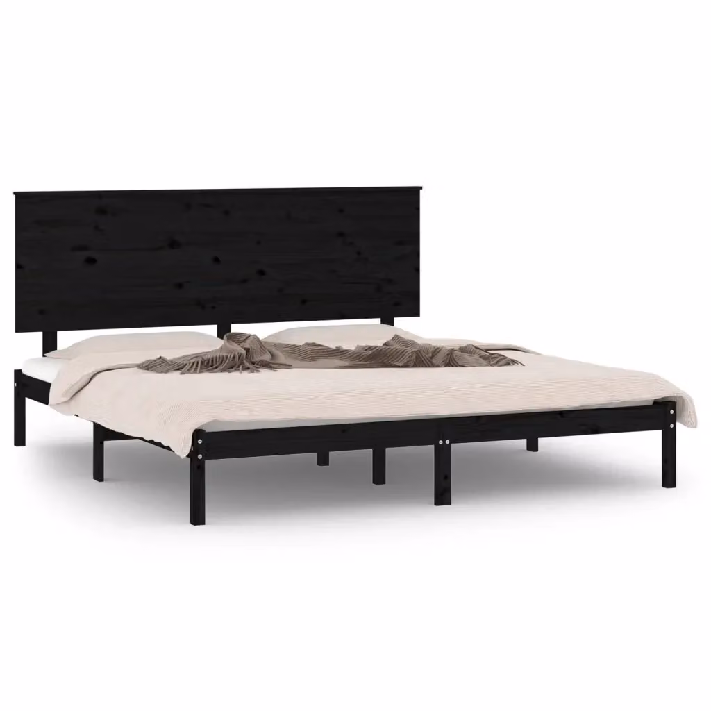 Giroletto Nero in Legno Massello di Pino MERCATOXL L/P: 200 x 200 cm – 2