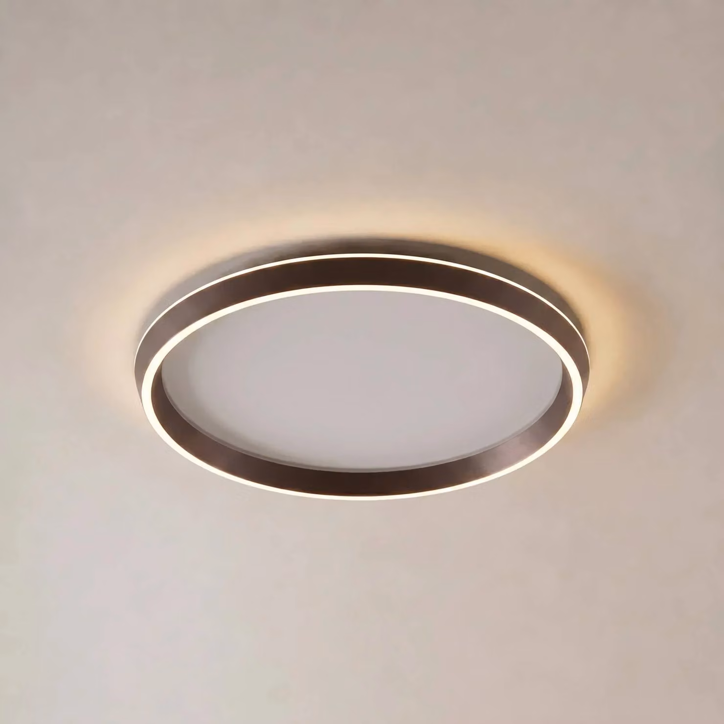 Plafoniera soffitto Rylan Lucande, dimmerabile, Marrone / Ruggine, Soggiorno / Sala da pranzo, Metallo, Moderno, Plafoniera