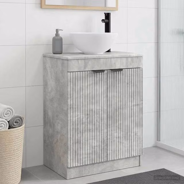 Mobile da bagno con lavabo Grigio Cemento 54 x 35 x 83 cm 890141