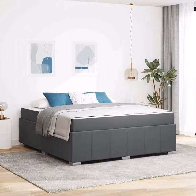 Struttura del letto imbottita vidaXL in tessuto grigio L: 180 cm, P: 200 cm, H: 66 cm – 1