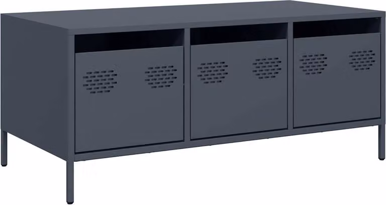 Tavolino Antracite 101,5x50x43,5cm in Acciaio Laminato a Freddo