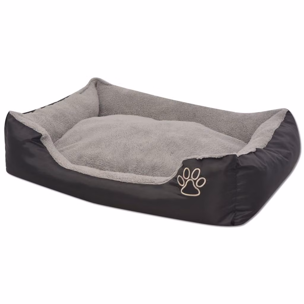 vidaXL Lettino per cani con cuscino imbottito taglia S Nero