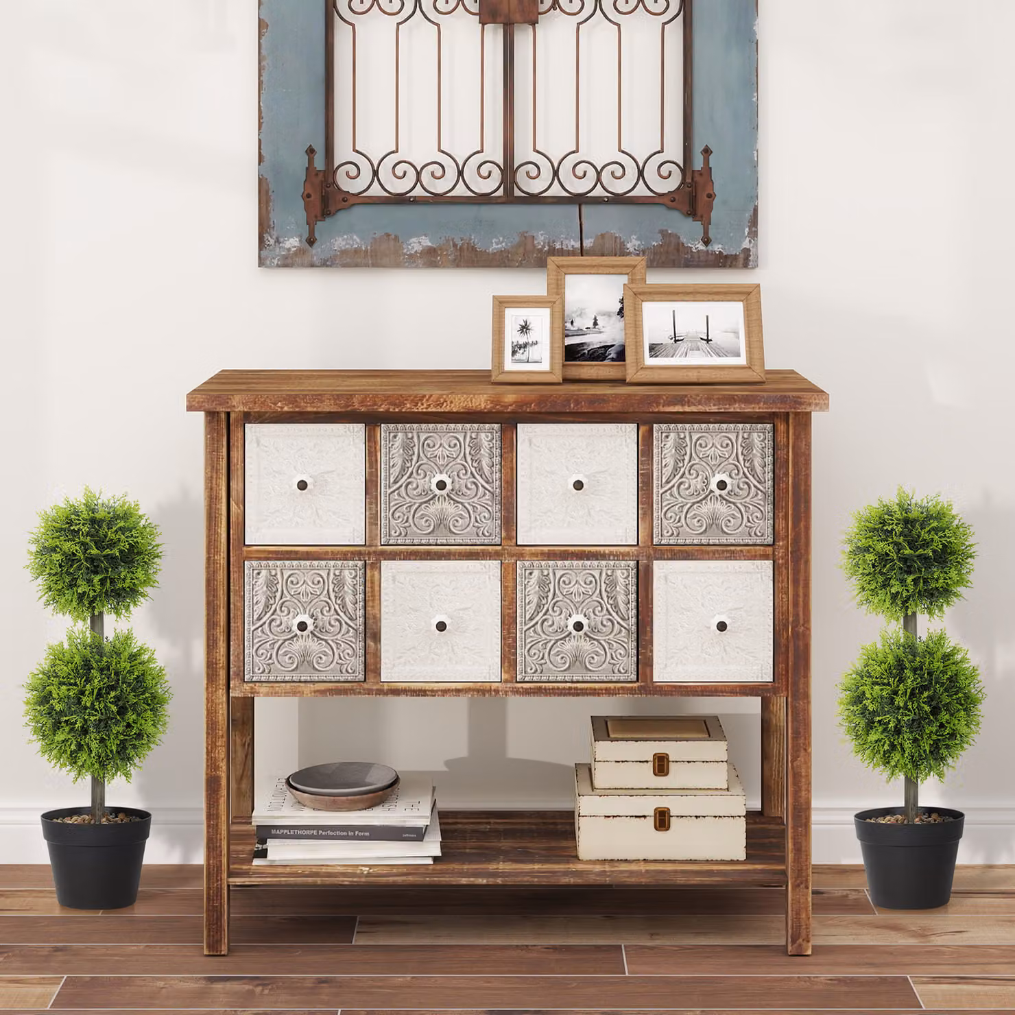 Set di 2 piante artificiali decorative HOMCOM con sfere di bosco verde e vaso, Altezza: 60 cm – 2