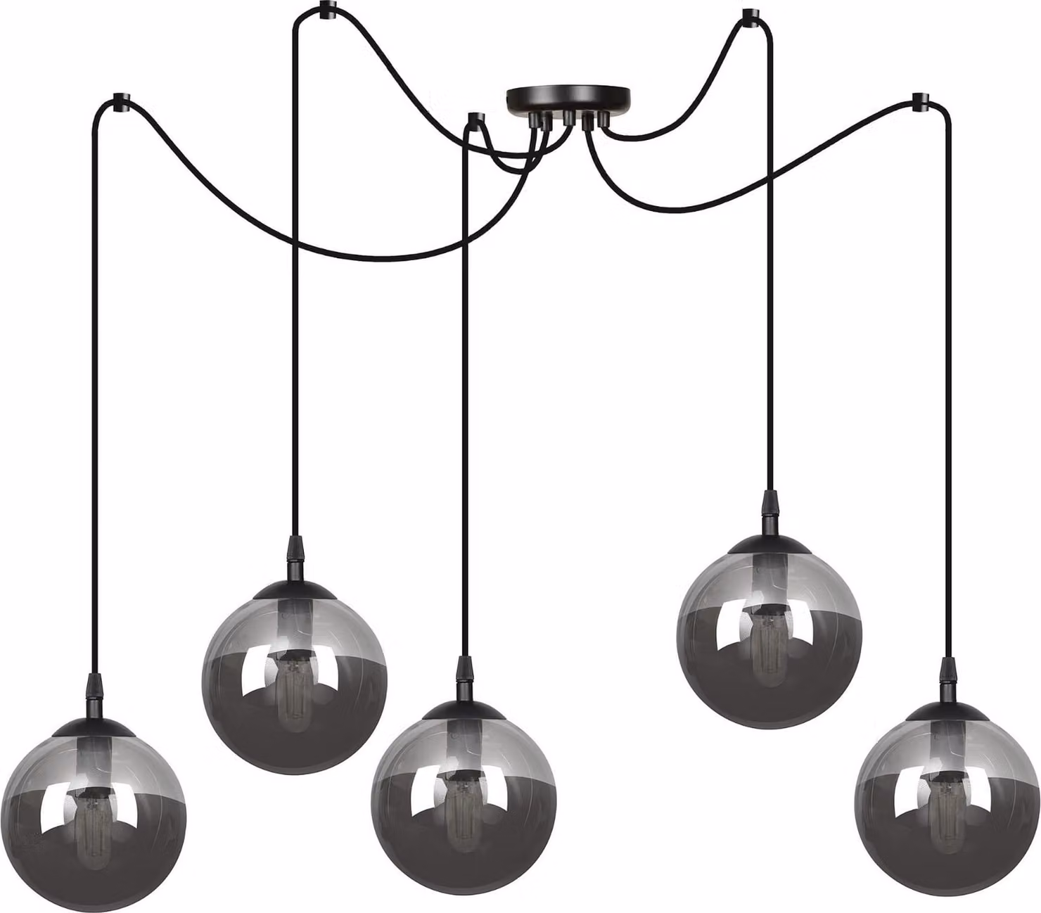 Lampadario Emibig 5xE14 40W GIGI 5 NERO GRAFITE 937/5