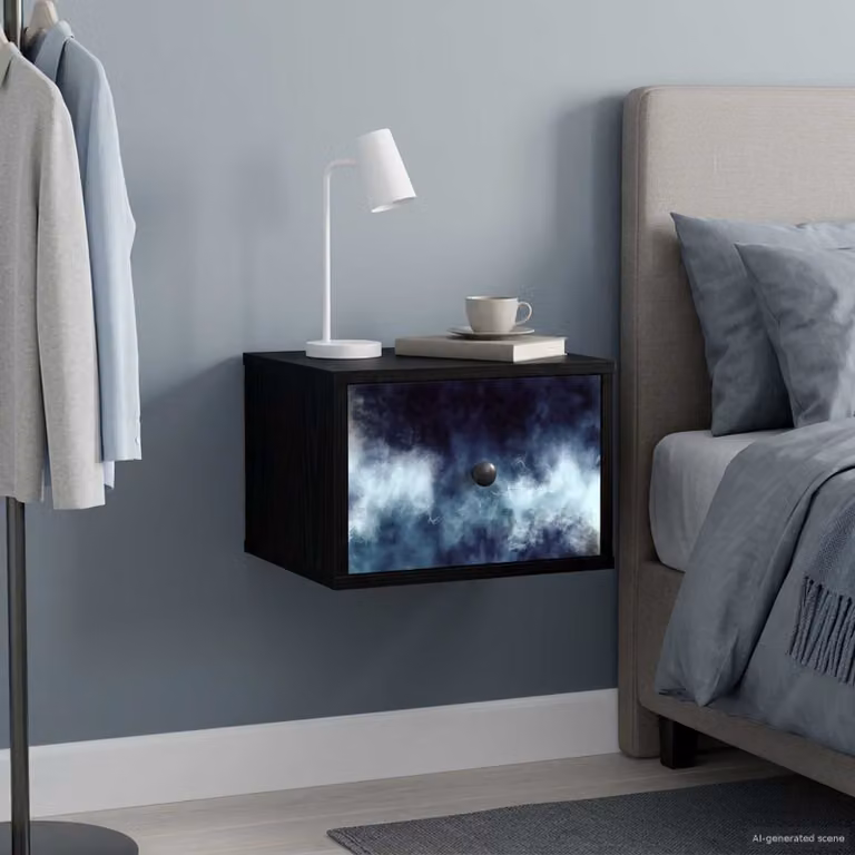 Set di 2 comodini sospesi vidaXL RAALTE moderni in colore nero opaco