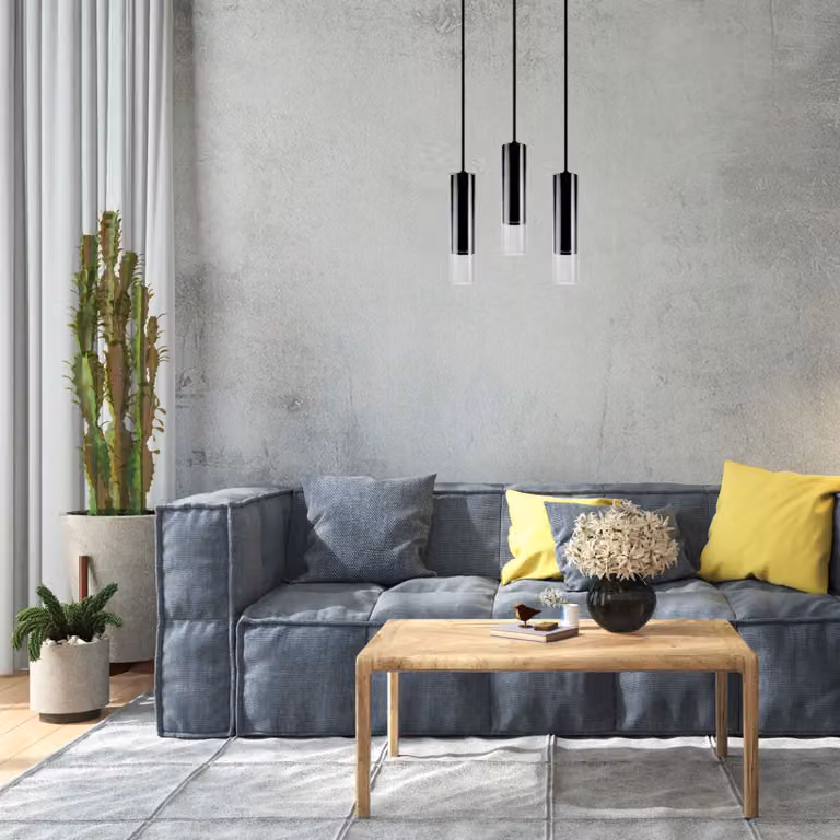 Lampada a sospensione SMOKY nera 1xGU10x10W in alluminio, dimensioni: 120x10x10 cm, IP20, Polux