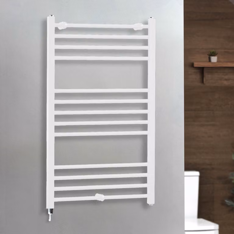 Scaldasalviette Elettrico ECOSO by Hudson Reed con Elemento Riscaldante e Presa Elettrica, Bianco, L: 60 cm, H: 100 cm