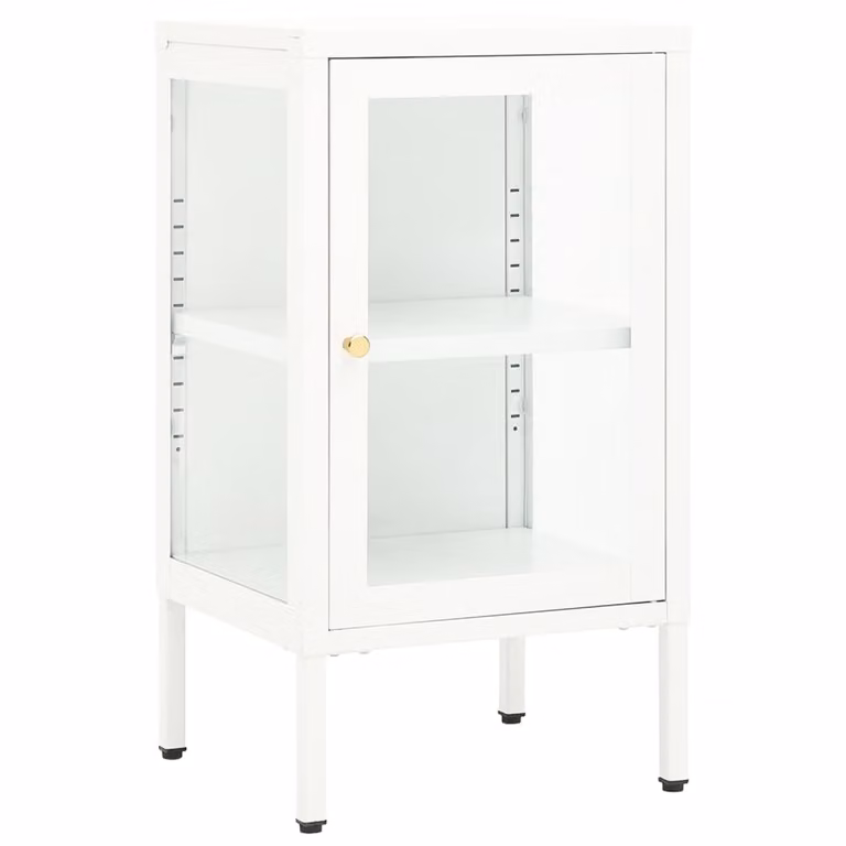 Credenza 38x35x70 cm Metallo e Vetro