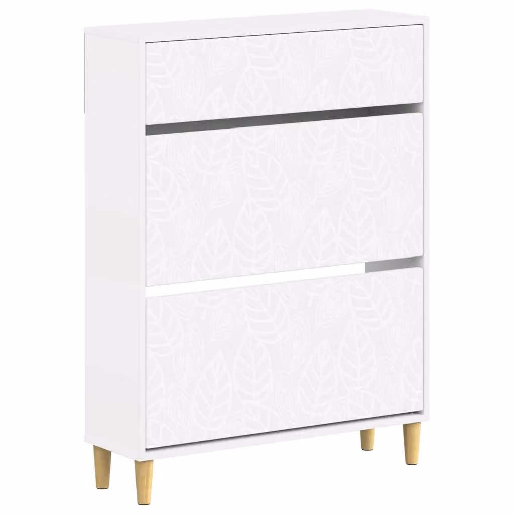 Mobile porta scarpe moderno vidaXL bianco con ante a ribalta in MDF L: 78 cm, P: 24 cm, H: 103 cm – 2