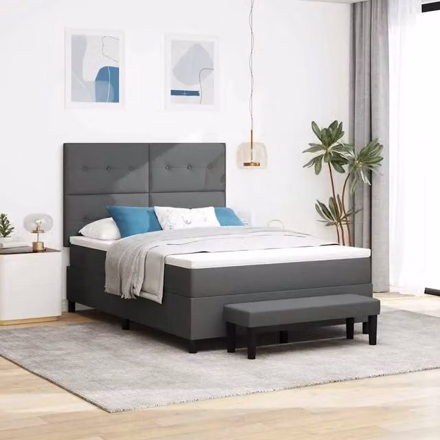 Letto ibrido con molle a tasche e cuscino vidaXL Grigio, L/P: 140 x 190 cm – 1