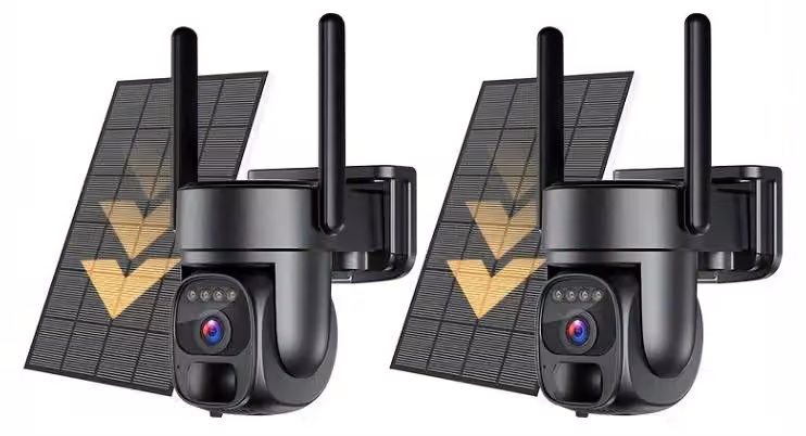 Telecamera di sicurezza – Telecamera esterna – Telecamera IP wireless con risoluzione 2K HD e pannello solare