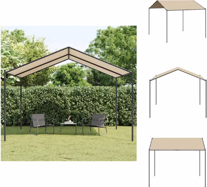 vidaXL Gazebo da giardino beige, 4x3 m, acciaio e tessuto - Gazebo e tende per feste