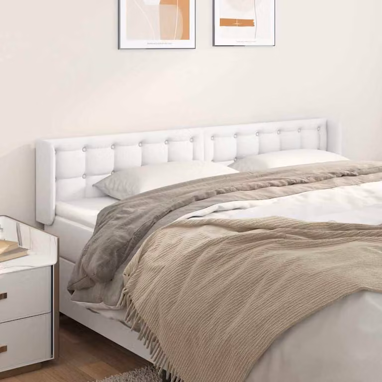 Testiera ad orecchio vidaXL in similpelle bianca per camera da letto L: 163 cm, P: 16 cm, H: 78-88 cm