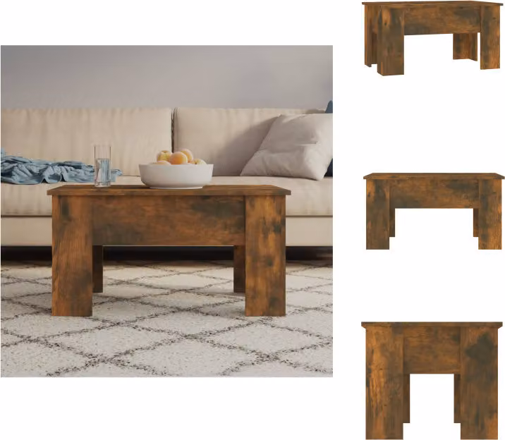 vidaXL Tavolino in rovere affumicato 79x49x41 cm materiale a base di legno - Tavolini da caffè