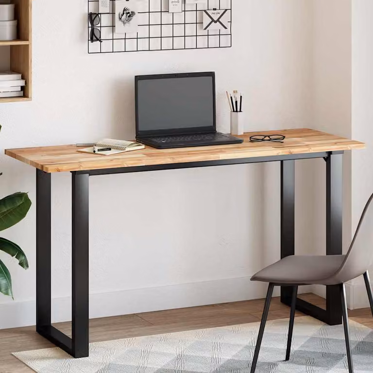 Piano Tavolo Rettangolare in Legno Massello di Acacia Marrone vidaXL L: 120 cm, P: 50 cm, H: 2 cm