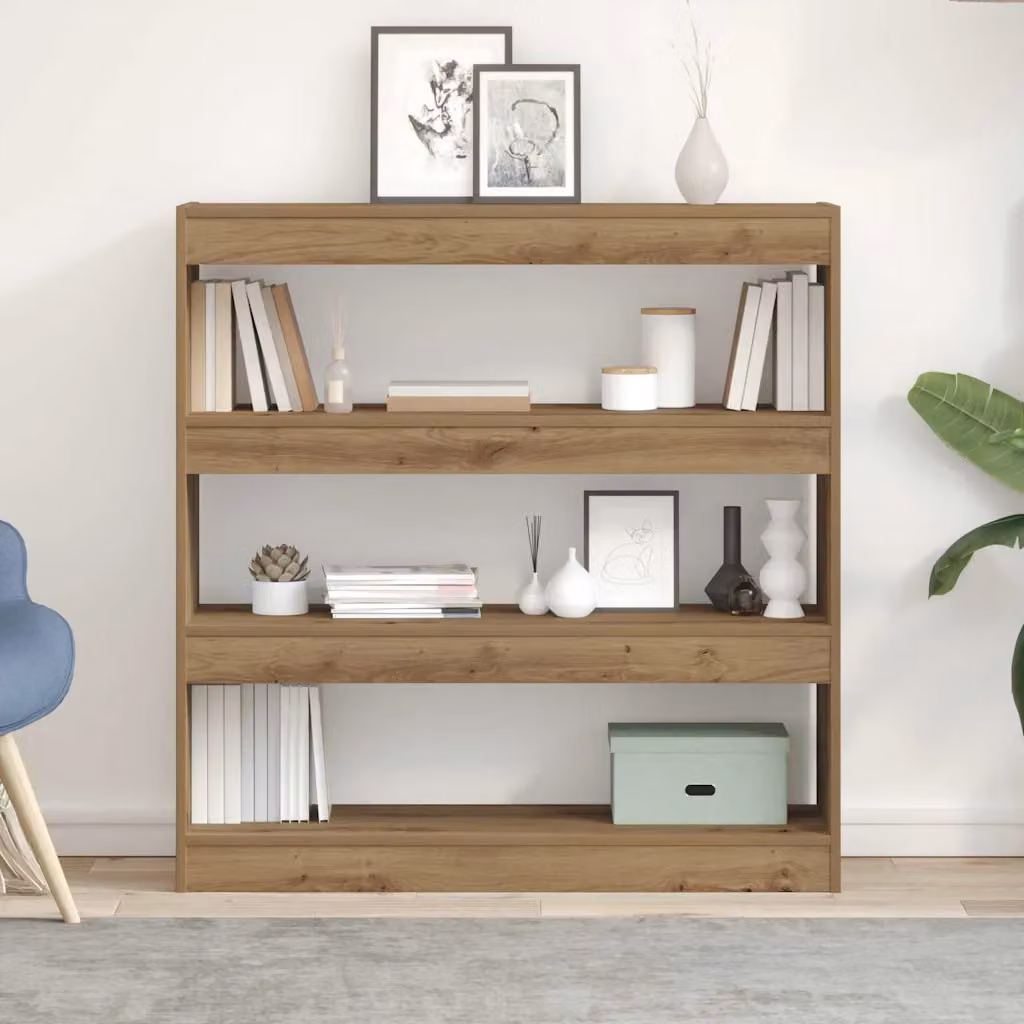 vidaXL Armadio per Libri Minimalista in Legno Marrone con 3 Livelli L: 100 cm, P: 30 cm, H: 103 cm
