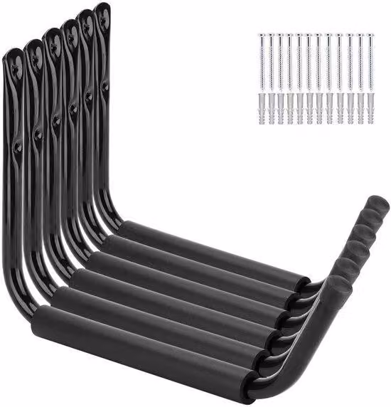 Ganci robusti per garage, set da 6 pezzi, acciaio, 10,5x15 pollici, resistenti