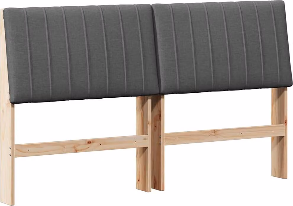 Testiera imbottita Grigio scuro 160 cm Pino massello