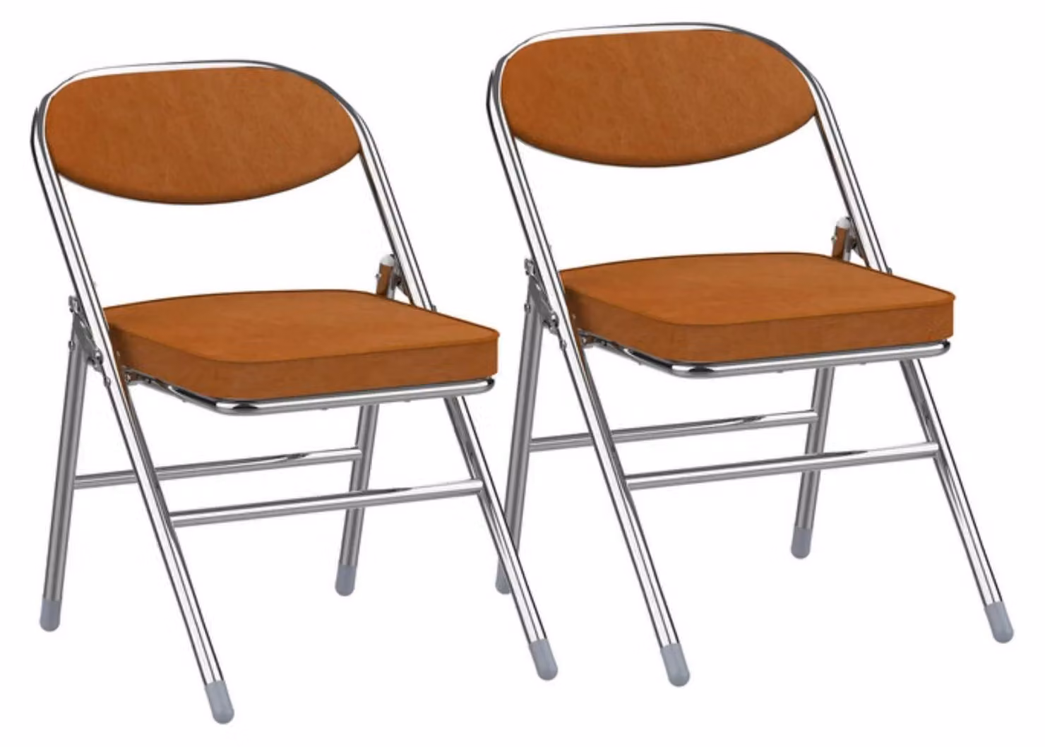 Set di 2 sedie pieghevoli imbottite, con struttura in metallo, ideali per la sala da pranzo, il campeggio, il balcone, il giardino, eventi e per ospitare ospiti. Colore: marrone