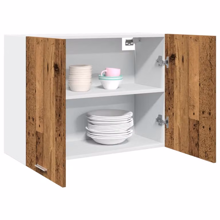 Pensile da cucina moderno vidaXL Lyon in legno e MDF, colori marrone e bianco, L 80 cm x P 31 cm x H 60 cm
