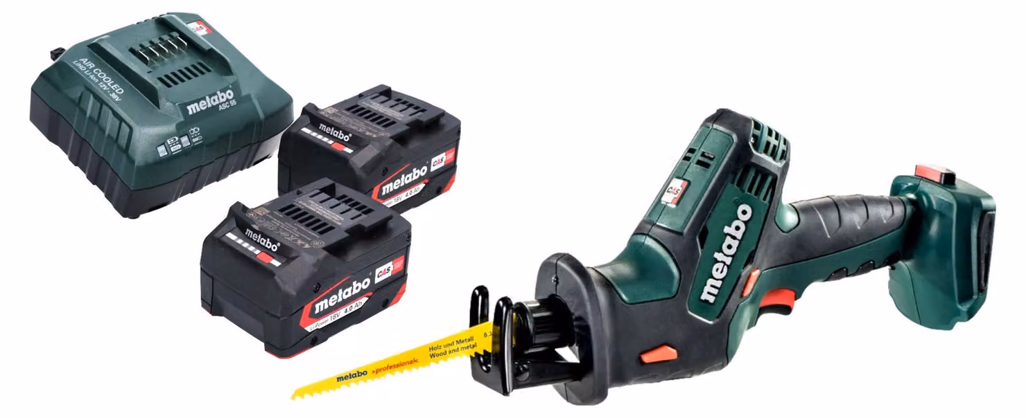 Metabo SSE 18 LTX Sega alternativa compatta a batteria 18 V 13 mm + 2x batteria ricaricabile 4,0 Ah + caricatore