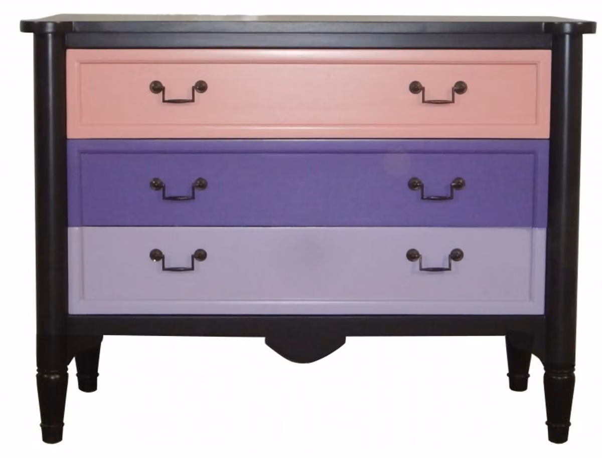 Casa Padrino Cassettiera barocca rosa/viola/onice 110 cm - Mobili