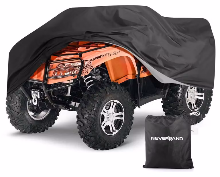 Telo protettivo per quad, impermeabile, taglia XXXL, 256x110x120 cm, in poliestere, colore nero, con protezione UV, adatto per l'uso invernale