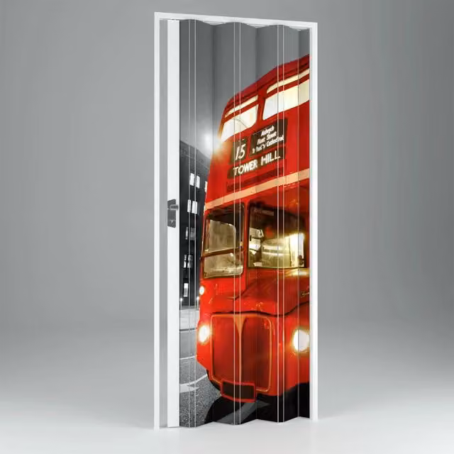 Porta a soffietto interna in PVC Bus mod. Vera multicolore L: 89,5 cm, H: 214 cm – 2