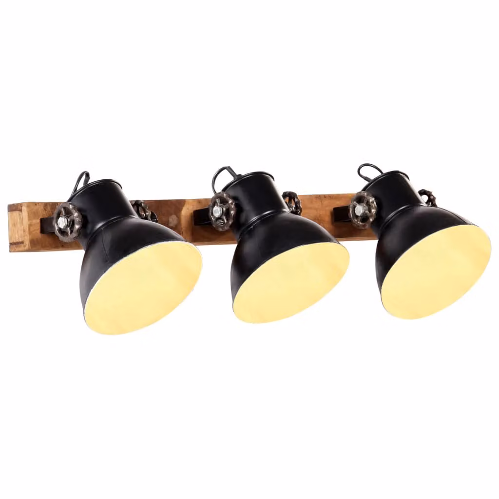 Lampada da parete in stile industriale nero 65x25 cm E27