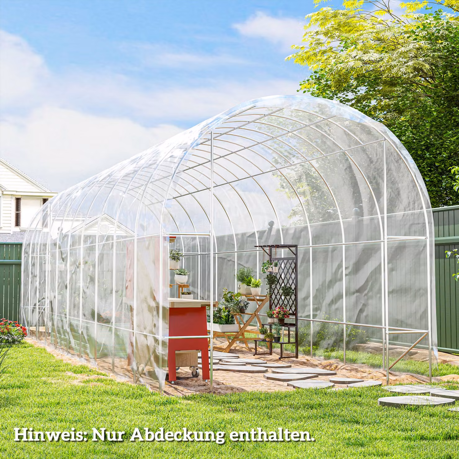 Copertura per serra in plastica Outsunny trasparente, resistente ai raggi UV e impermeabile, 8 x 10 m – 2