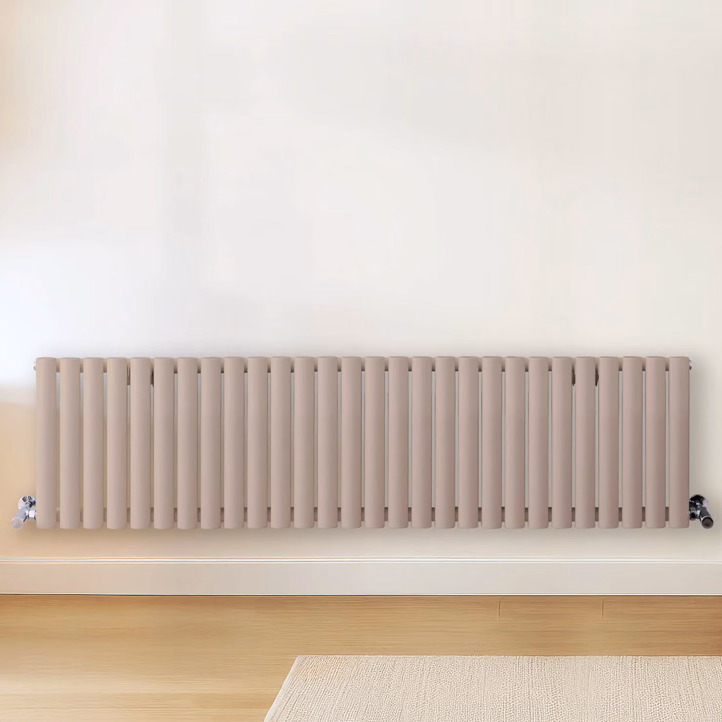 Radiatore di Design Orizzontale Rosa (Rose Petal Rosa) - 400mm x 1647mm - Pannello Doppio  - Revive