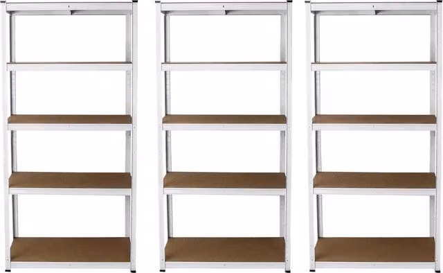 Scaffalatura Monster Racking in acciaio color argento, H 180 cm x L 90 cm x P 40 cm