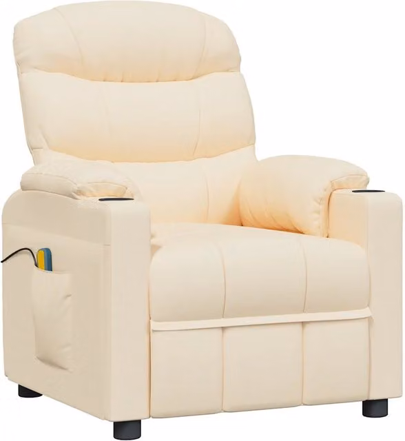 Divano Sedia-Poltrona Massaggiante Elettrica Crema in Tessuto 993593