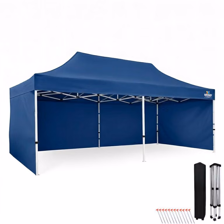 Gazebo pop up 3x6, tenda impermeabile per feste 330 g/m², struttura in acciaio + 3 pareti