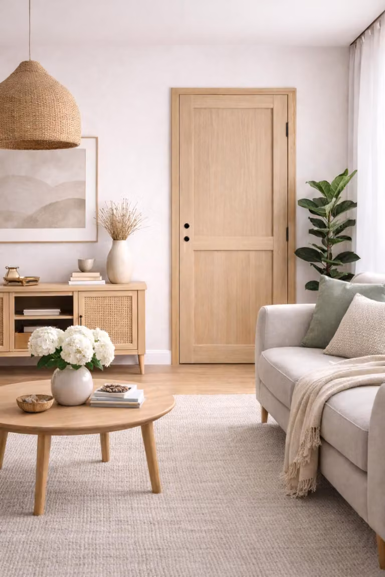 Bloc Porta Officina 2 Pannelli Rovere H204 x L73 cm, lato tavolo P.gauche, GD MENUISERIES