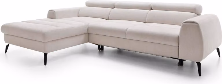 Divano angolare FURNLUX Jazz Crema Bianco e Nero 270cm / Colore principale: Beige / Dimensioni: 270 x 93 x 184 cm