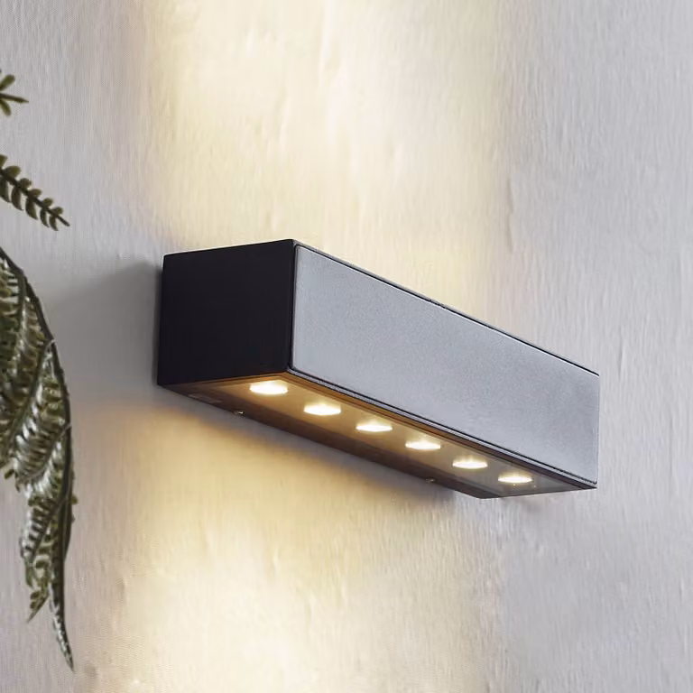Applique da esterni a LED Selim Lucande, Nero, Alluminio, Moderno, Applique LED da esterni