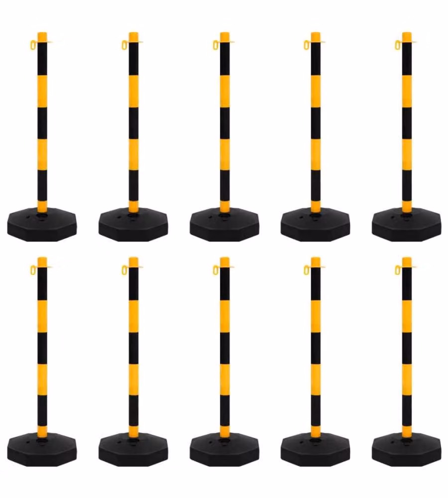 Set di Pali Stradali con Catena in Plastica di 10 m