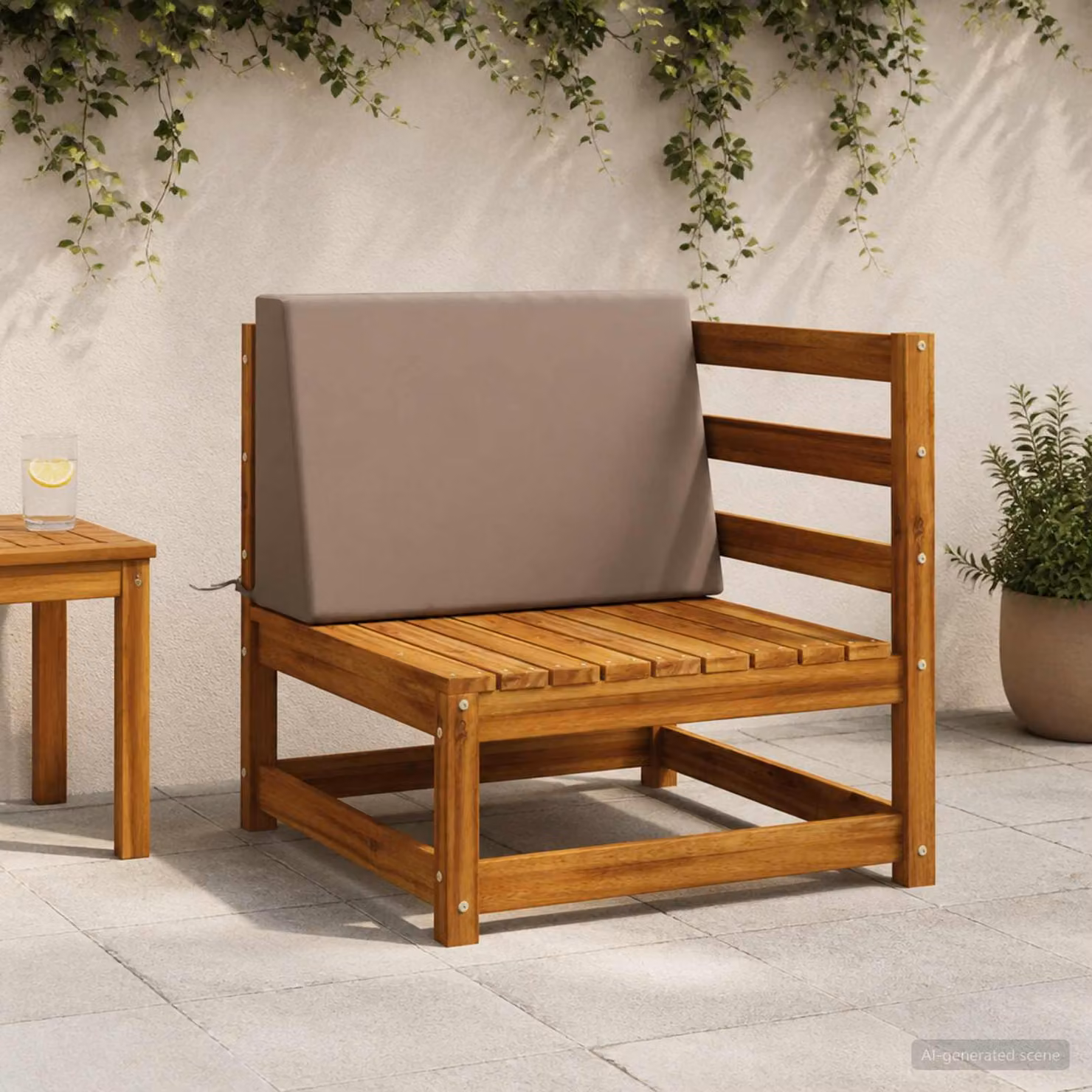 vidaXL Cuscino schienale SOEST in poliestere, lavabile e resistente ai raggi UV, colore grigio/beige, L 60 x P 20 x H 40 cm